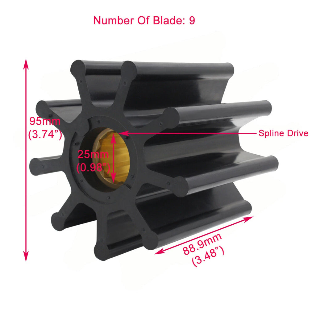 Flexible Impeller Kit for Jabsco DJ Pump 6760-0001, Ancor 50015, 086-0901