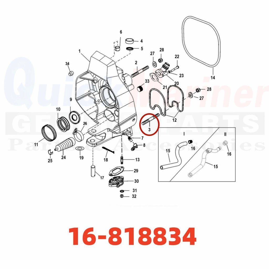 Set of 4 Studs for Mercury Mercruiser (16-866563)
