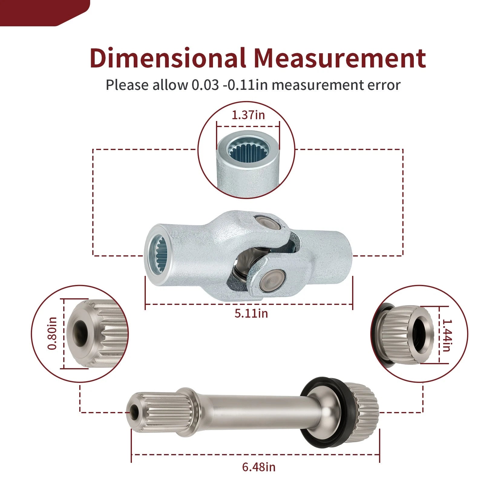 Rear Drive Shaft U-Joint Yoke for Honda Foreman 500 TRX500FE/FM (2005–2011)