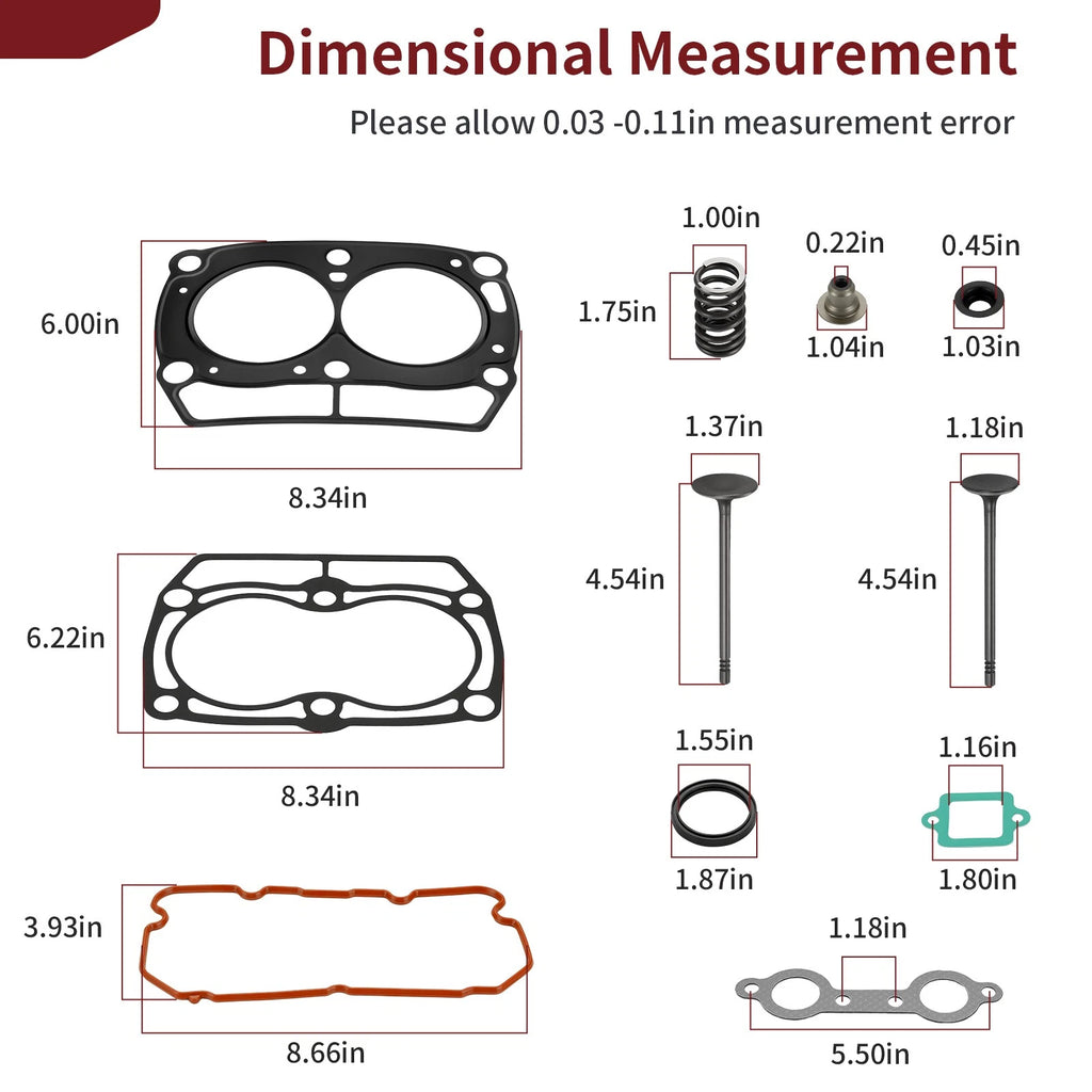 Cylinder Head Gasket & Valve Seals for Polaris RZR S 4 800 (2011–2014)
