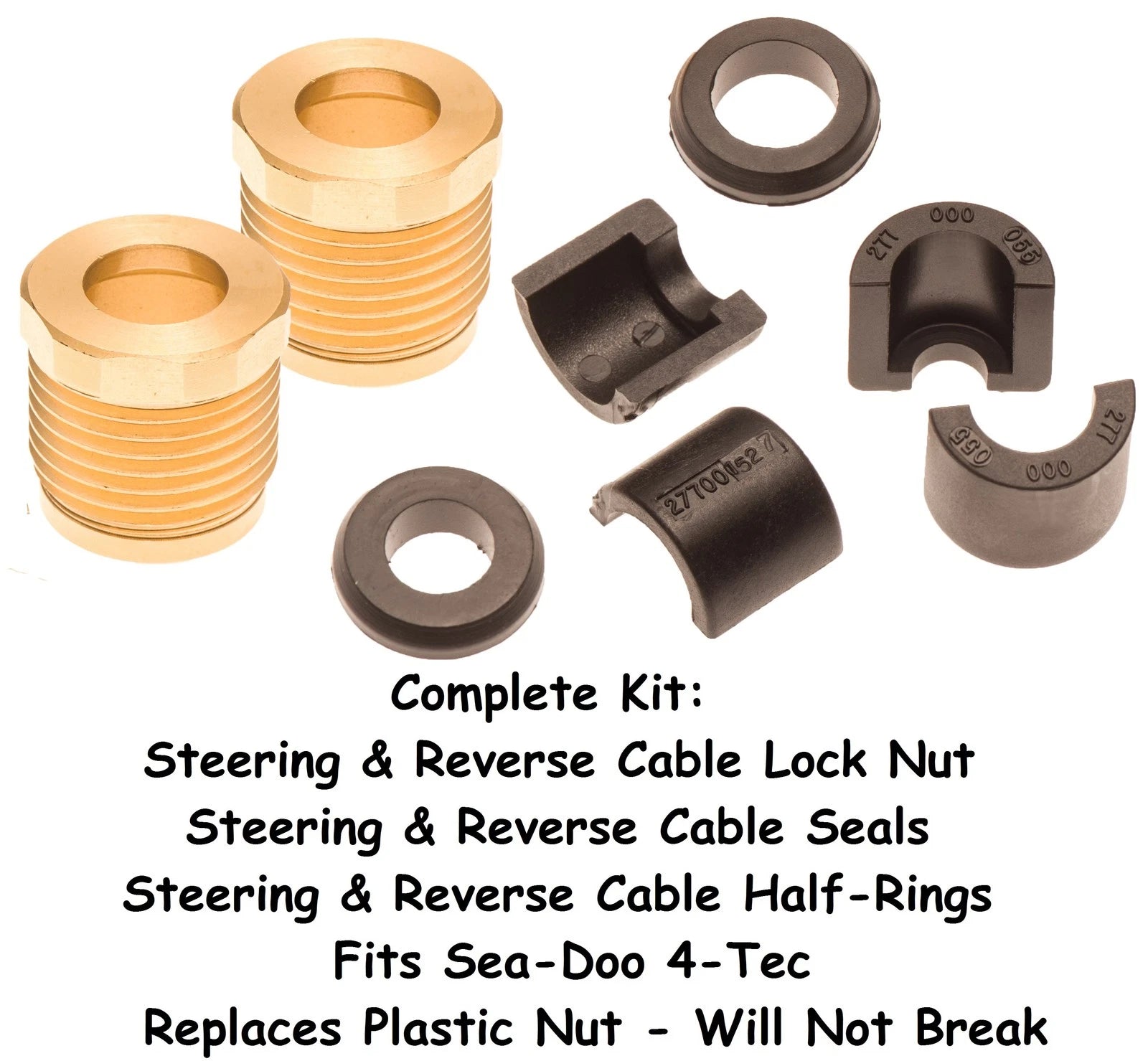 Steering Reverse Cable Lock Nut Seal & Half Ring Kit for Sea-Doo GTX GTI (2002–2010)