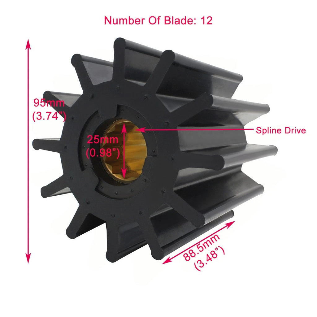 Sea Water Pump Impeller for Jabsco 17936-0001-P Johnson 09-814B (N/A)