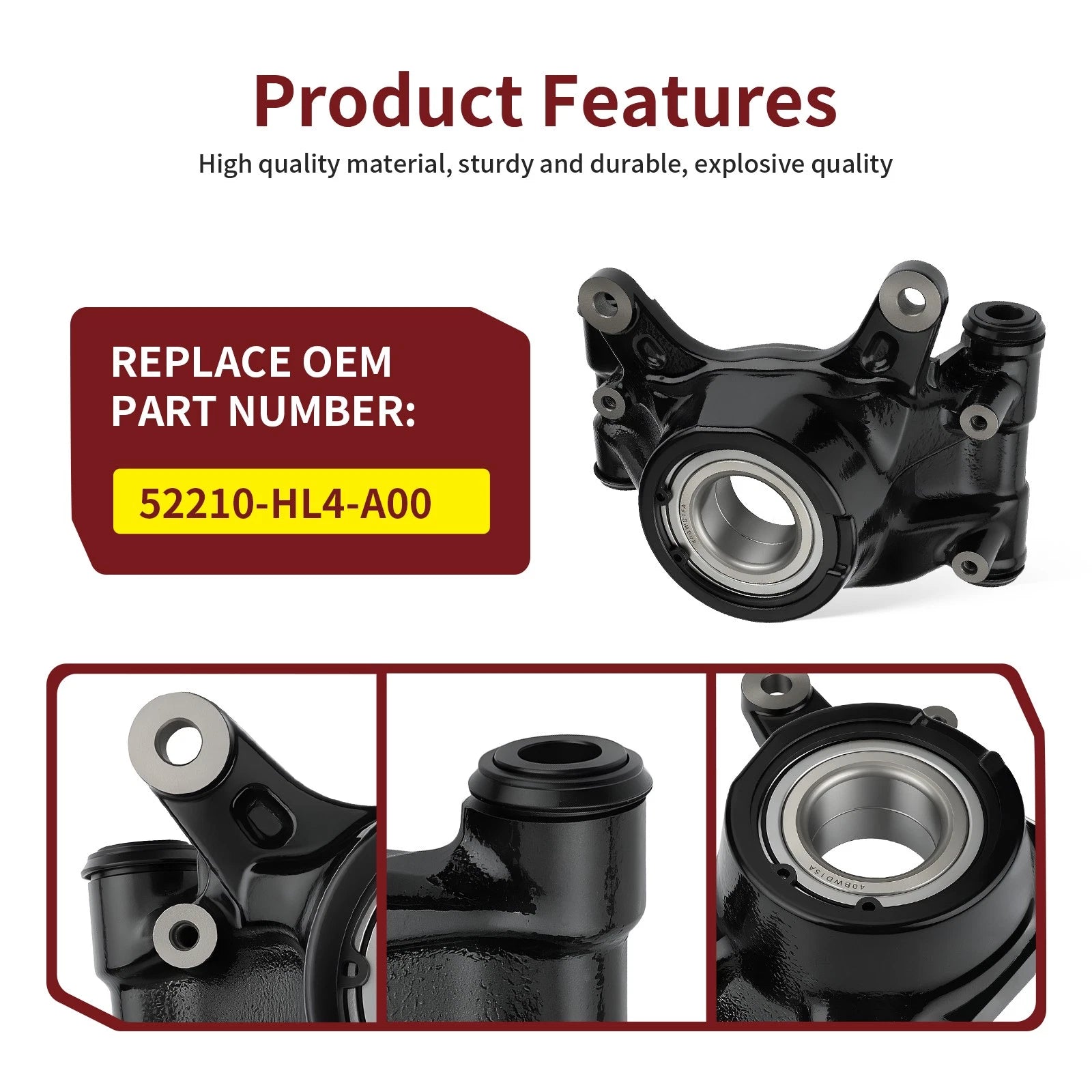 Rear Right Knuckle 52210-HL4-A00 for Honda Pioneer 1000-6 (2023–2024)