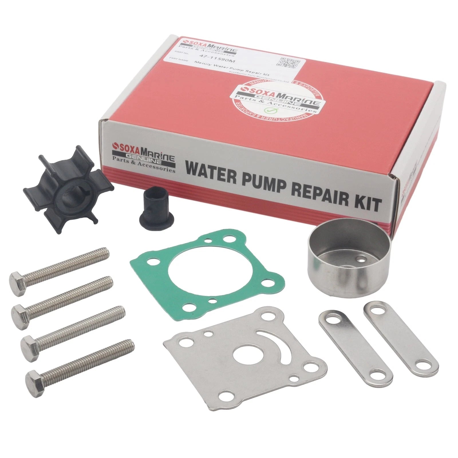 Water Pump Impeller Repair Kit for Mercury Mariner Outboard 6/8 HP (11656M/11656T)