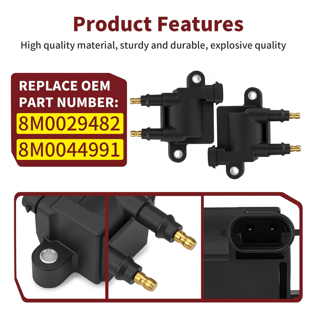2X Ignition Coil 8M0029482 300-8M0044991 for Mercury Outboard (35HP–450HP)