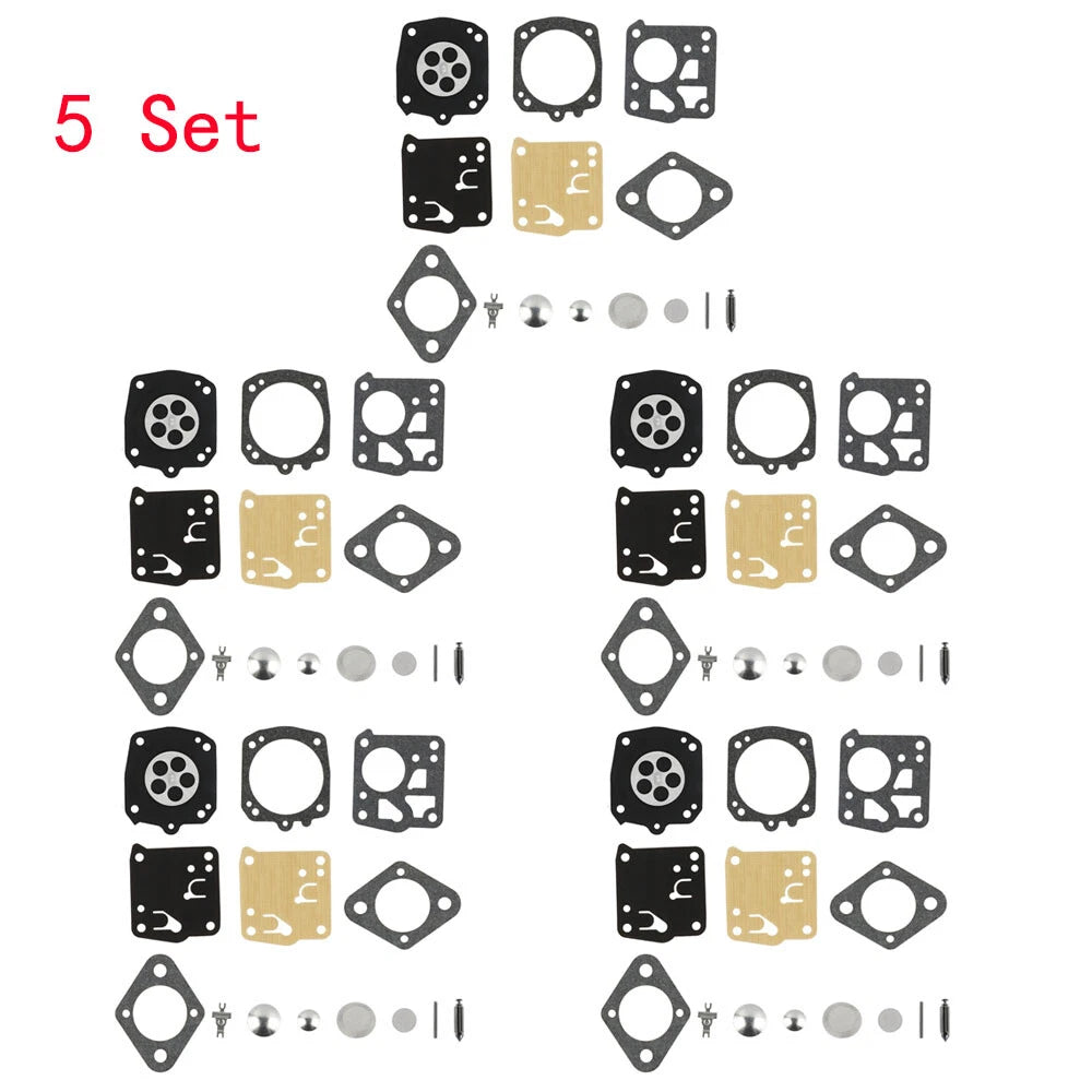 Set of 5 Carb Rebuild Kits for Tillotson RK-23HS RK-17HS Homelite X-12 XL