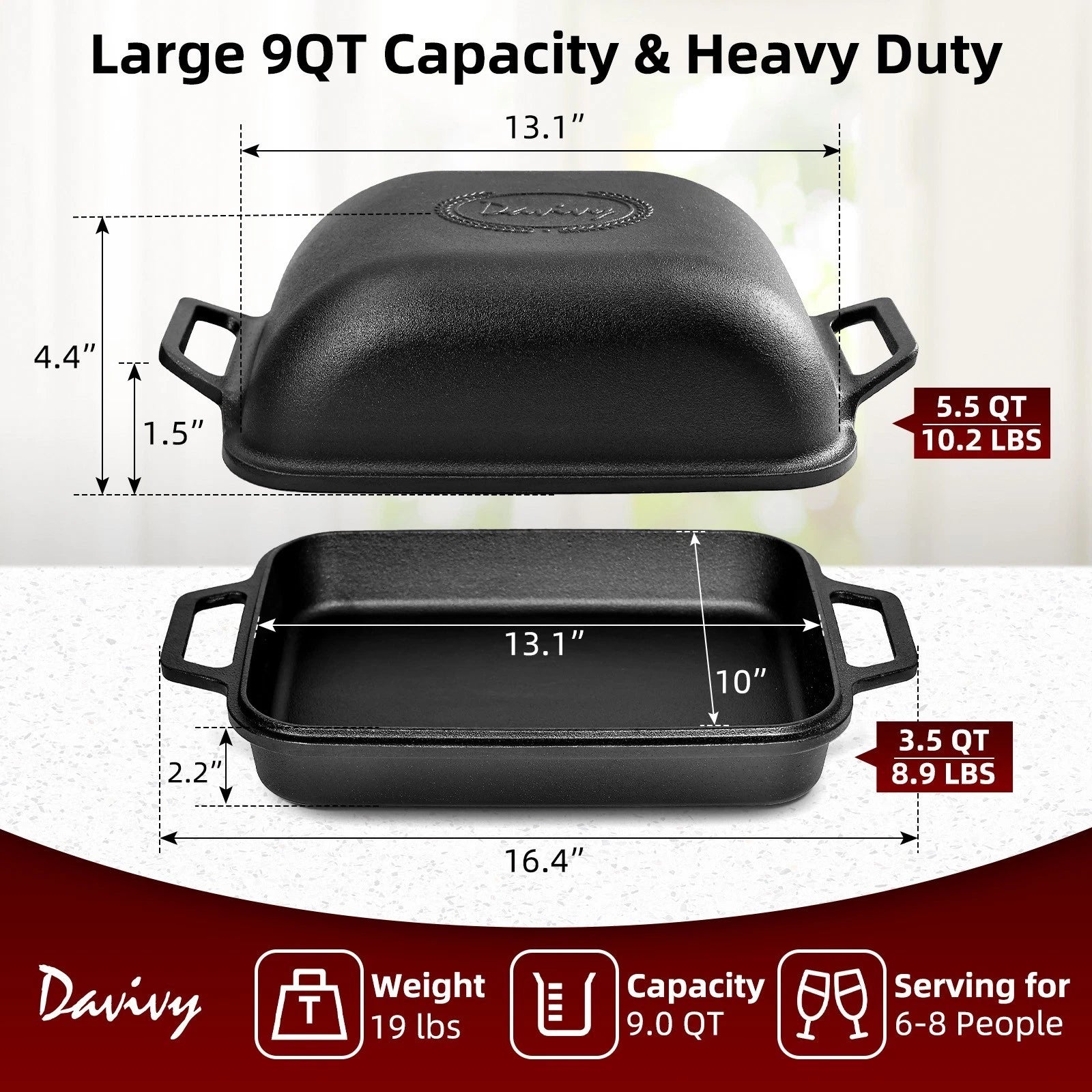 9QT Dutch Oven for Sourdough Bread with Silicone Baking Mat (Pre-Season)
