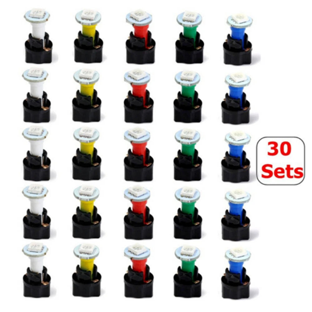Set of 30 T5 Instrument Panel Light Bulb Sockets for Car Dash LED