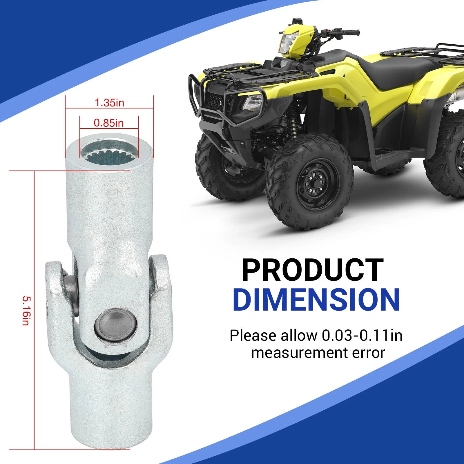Final Drive Shaft Yoke U-Joint for Honda Rancher 400 (2004–2007) 40210-HN7-010