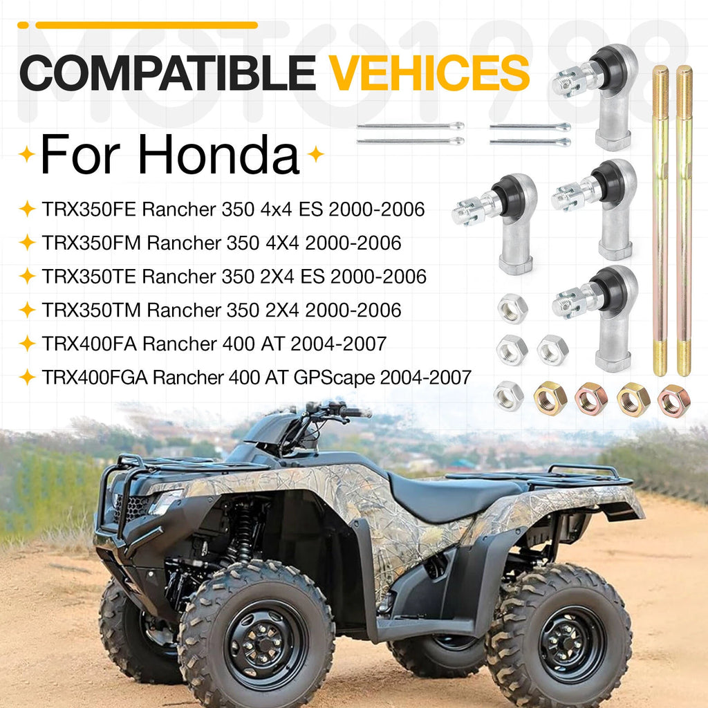 Set of 2 Tie Rod Ends for Honda Rancher 350 TRX350 (2000–2006)
