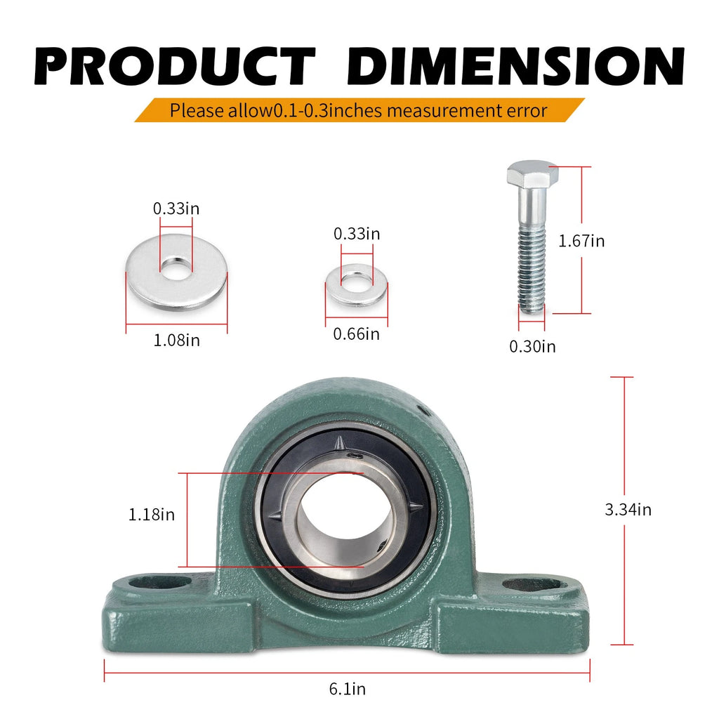 Front Center Carrier Bearing for Polaris Ranger Crew 500 800 (2011–2014) 3514703