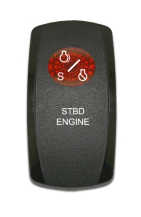 Rocker Switch Cover for Pacer Group Starboard Engine (Lighted, Black)