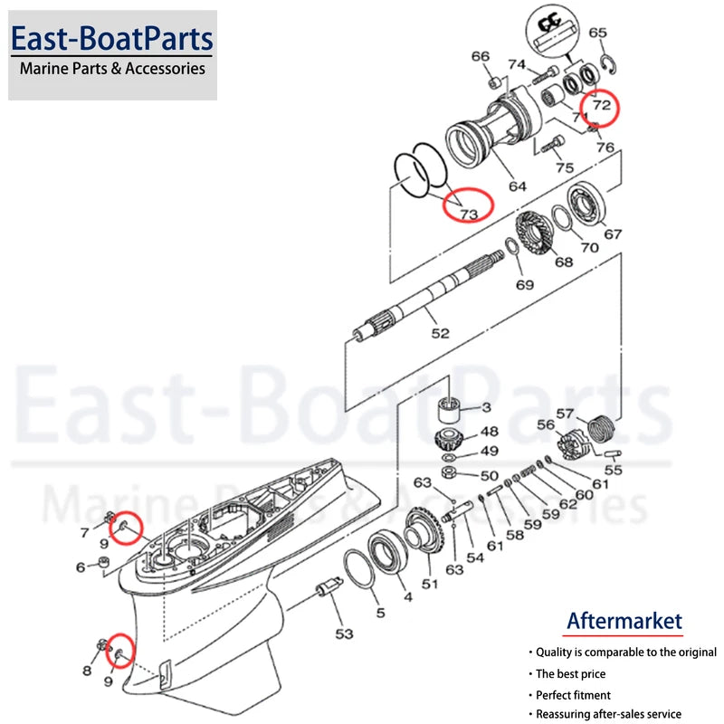 Lower Unit Seal Kit for Yamaha 2 Stroke 200HP 225HP 240HP 250HP 300HP (1996–2023)