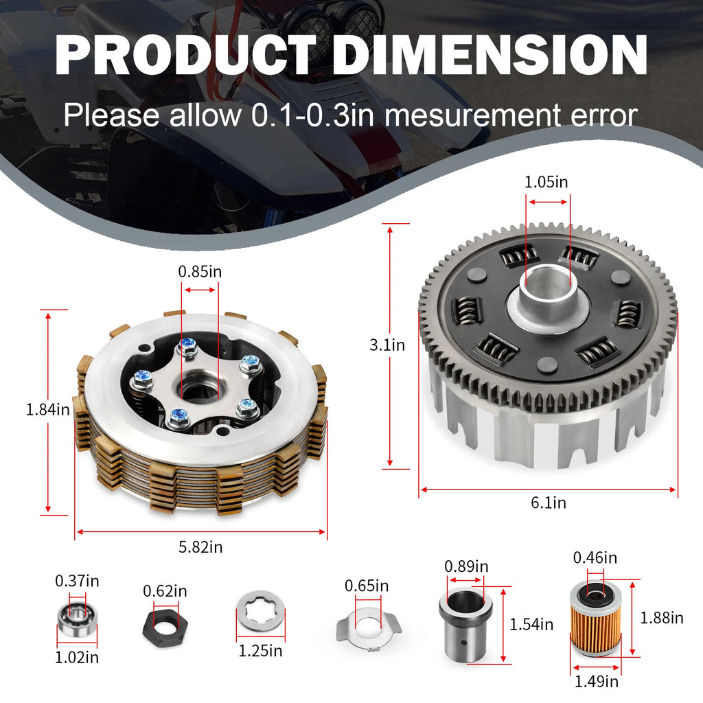 Clutch Kit Assembly w/ Gasket for Yamaha Raptor 350 (2004–2013)