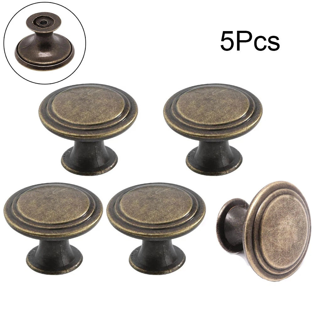 5Pcs Vintage Cabinet Pull Handles for Kitchen Closet Dresser