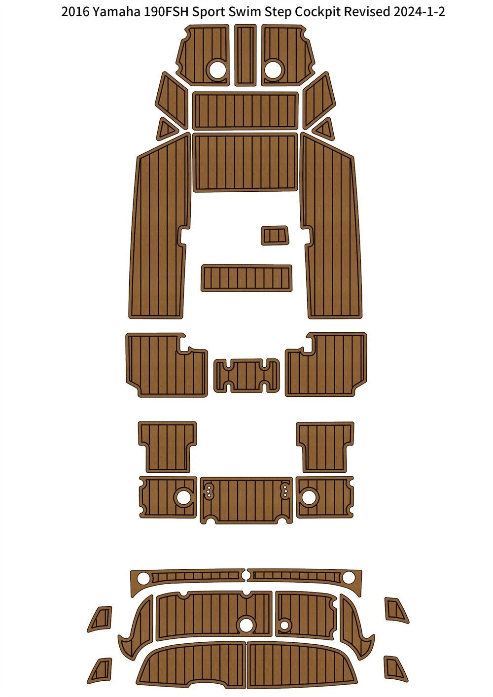 EVA Foam Teak Floor Mat for Yamaha 190FSH Sport (2016)