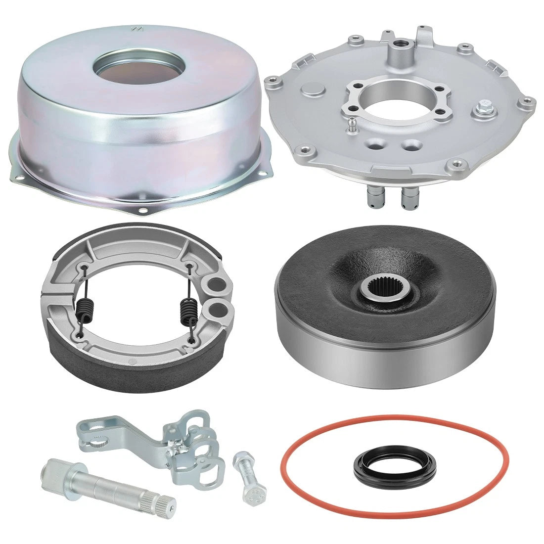 Rear Brake Plate Cover Drum Shoes Kit for Yamaha Wolverine 350 YFM350X (2006–2009)