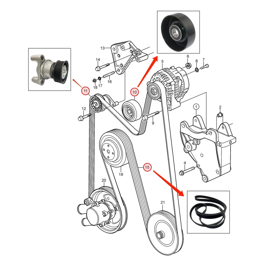 Belt Tensioner Kit for Volvo Penta 4.3GL (1998–2005)