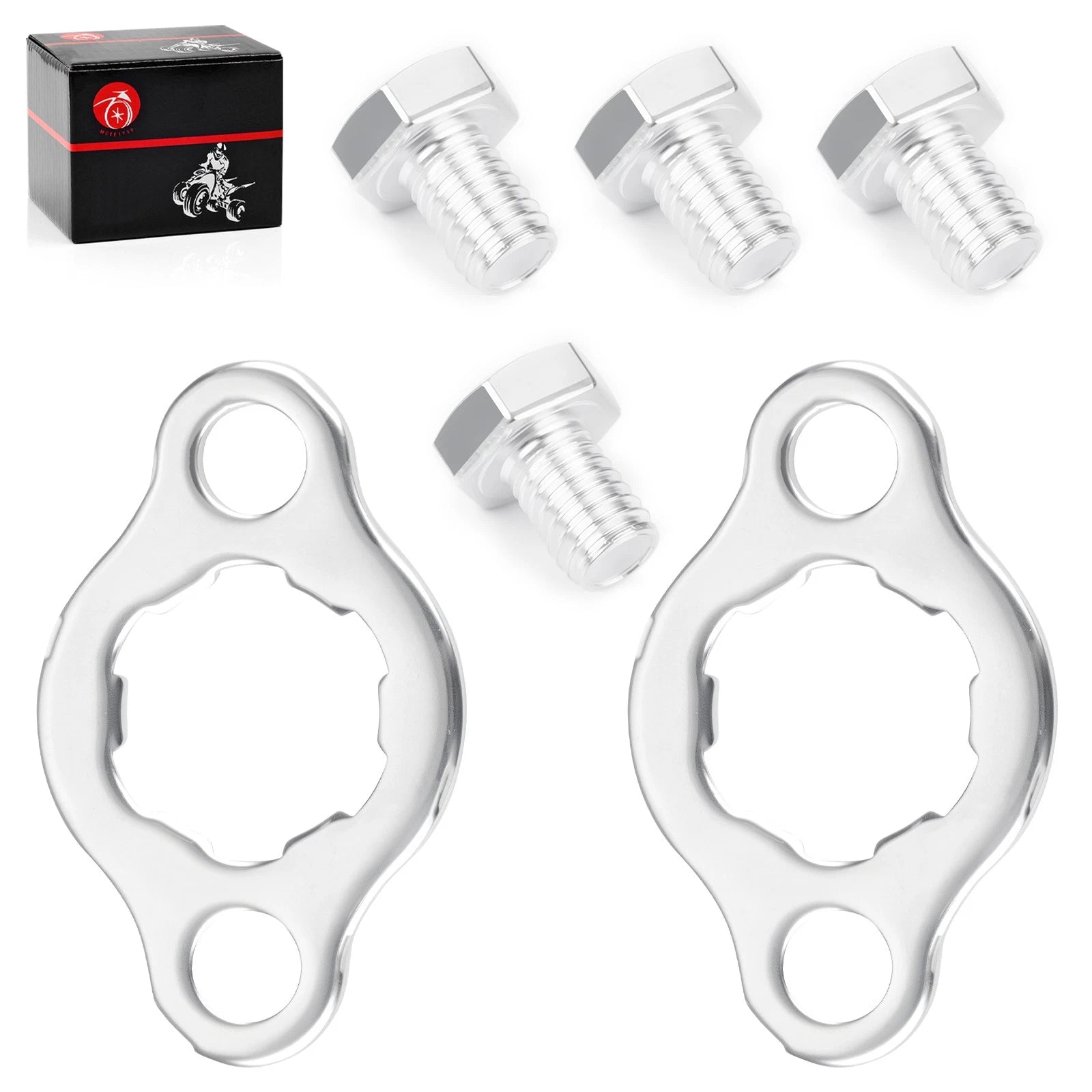 2 Engine Front Sprocket Retainer Plates w/ Bolts for Honda CRF80F (2004–2013)