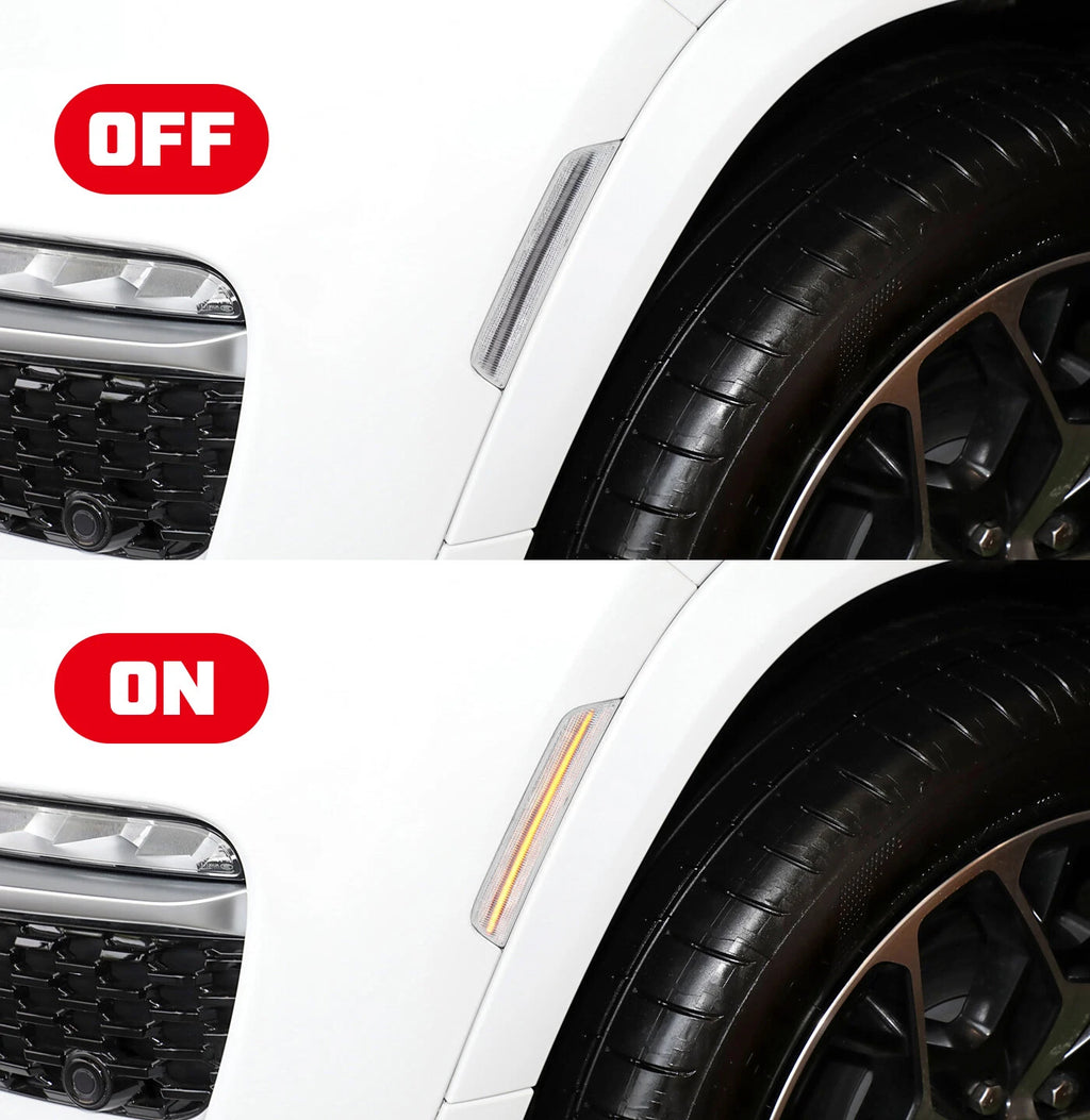 Clear Amber LED Front Bumper Side Marker Light for Dodge Durango (2021–2026)