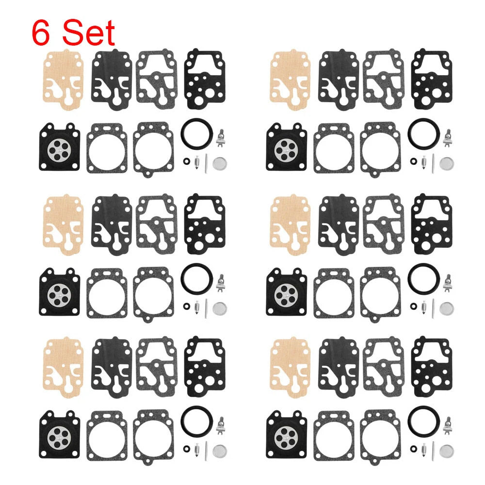 Set of 6 Carburetor Rebuild Kits for Walbro K20-WYJ D20-WYJ K10-WYB