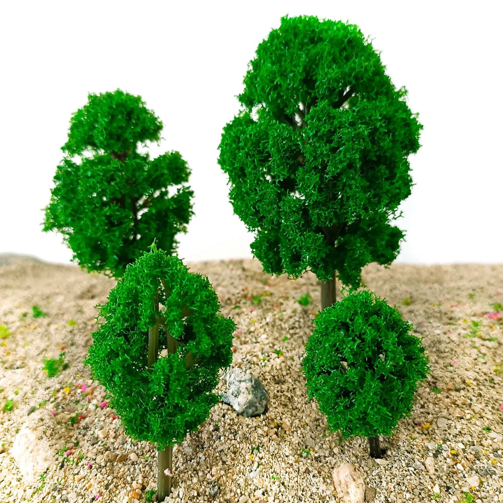 10Pcs Model Trees for Garden Train Railway Diorama (HO N Scale)
