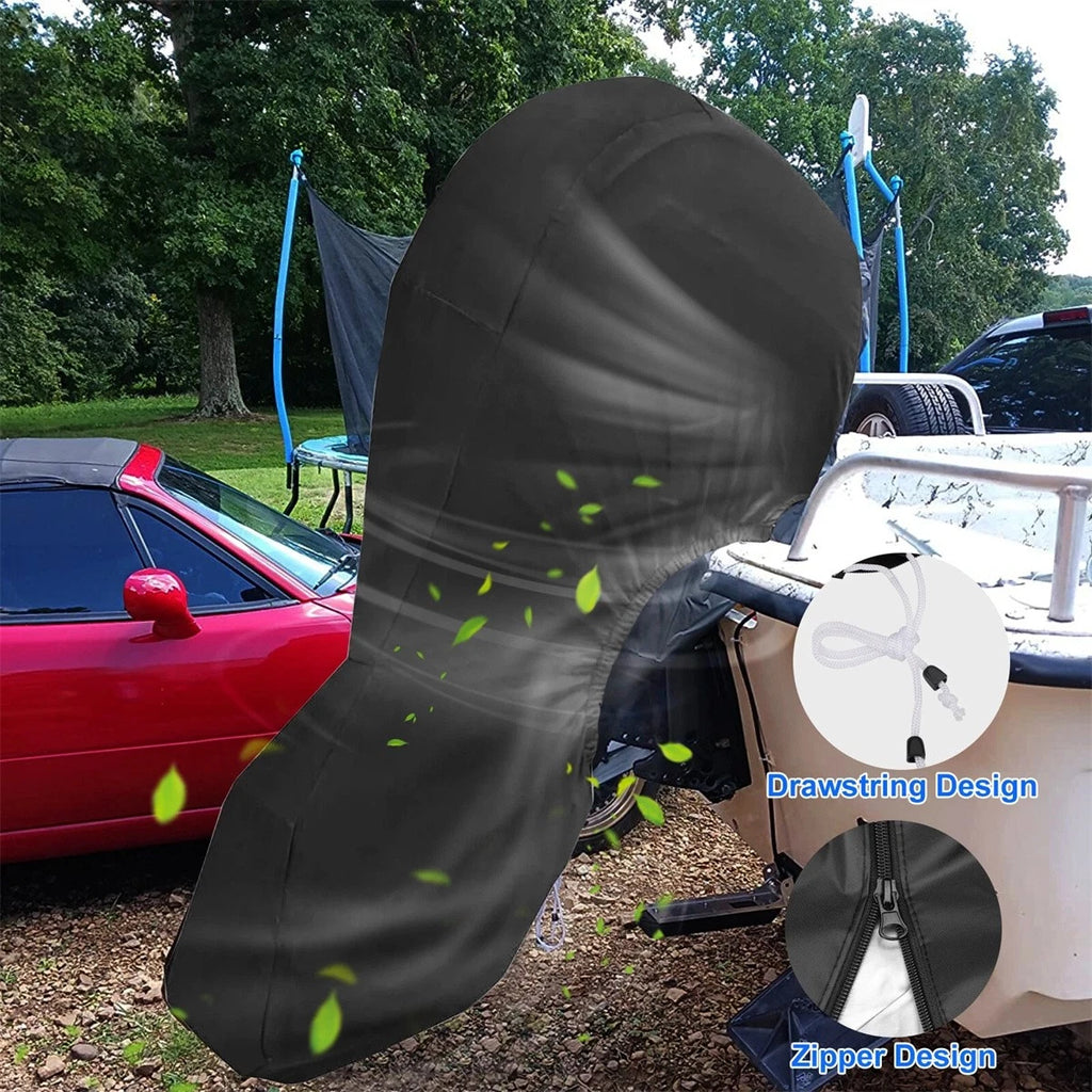 Outboard Engine Cover for Boat Motor 150HP-225HP (Waterproof, Black)