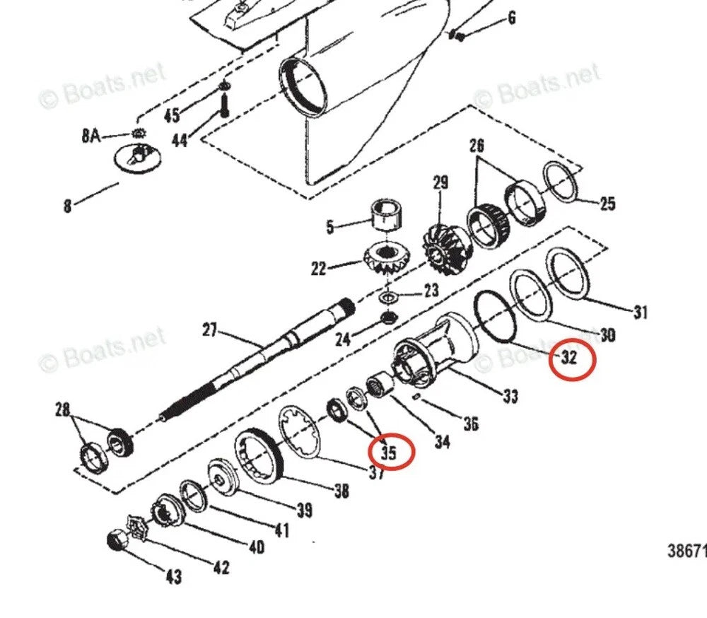 Lower Unit Oil Seal & O-Ring Set for Mercruiser Bravo II (821092, 25-34821)