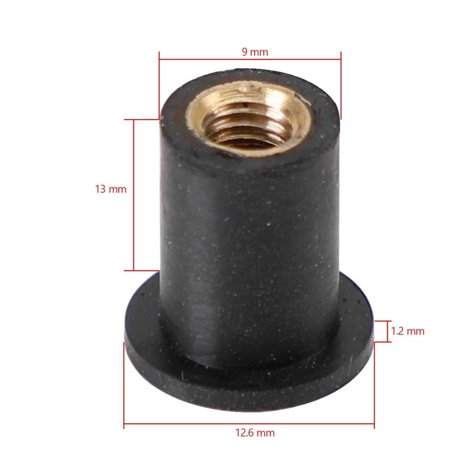 Pack of 20 M5 Rubber Well Nuts for Fairing & Screen Fixing (10mm Hole)