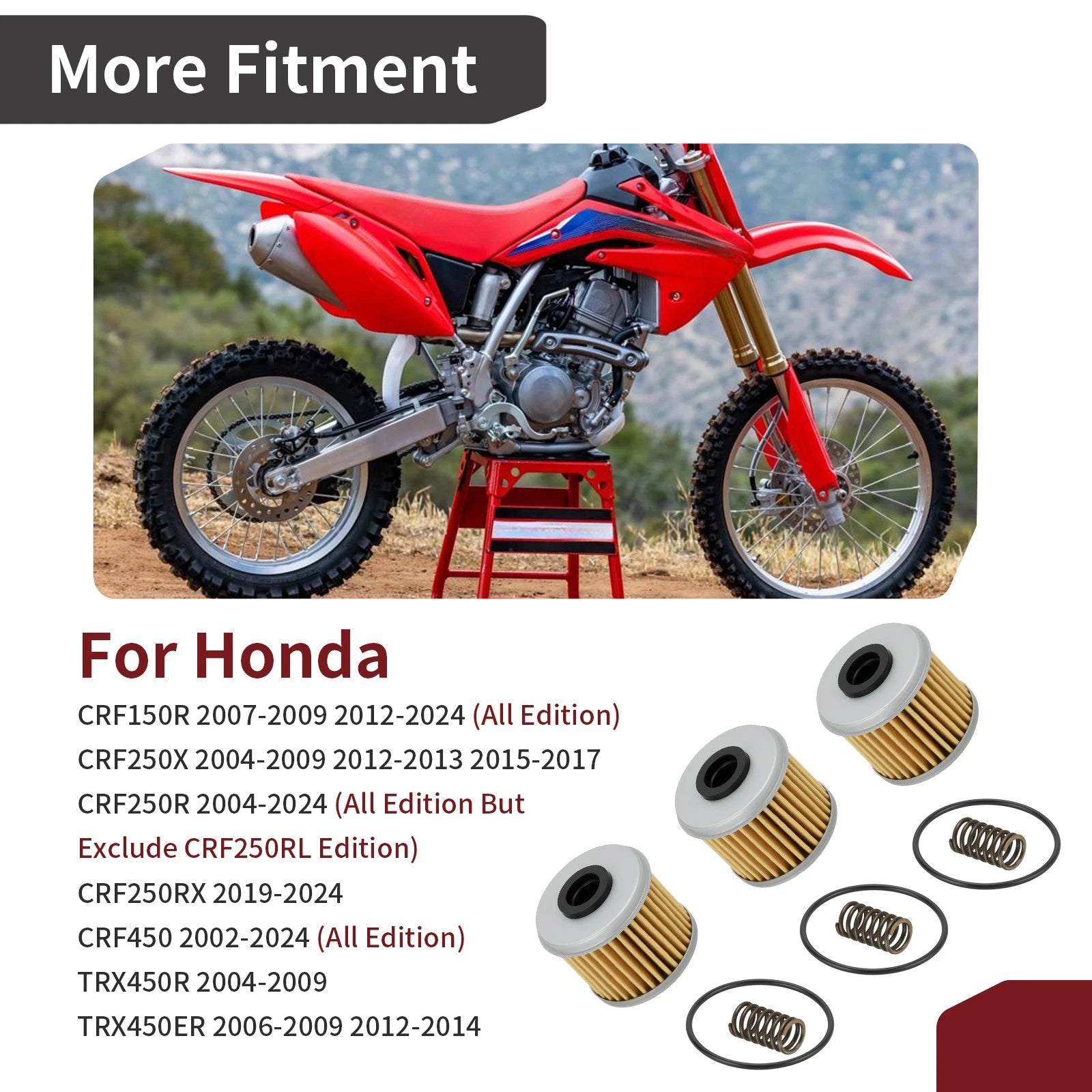 3X Oil Filter with O-Ring for Honda CRF250X CRF150R CRF250R CRF250RX CRF450 (2004–2023)
