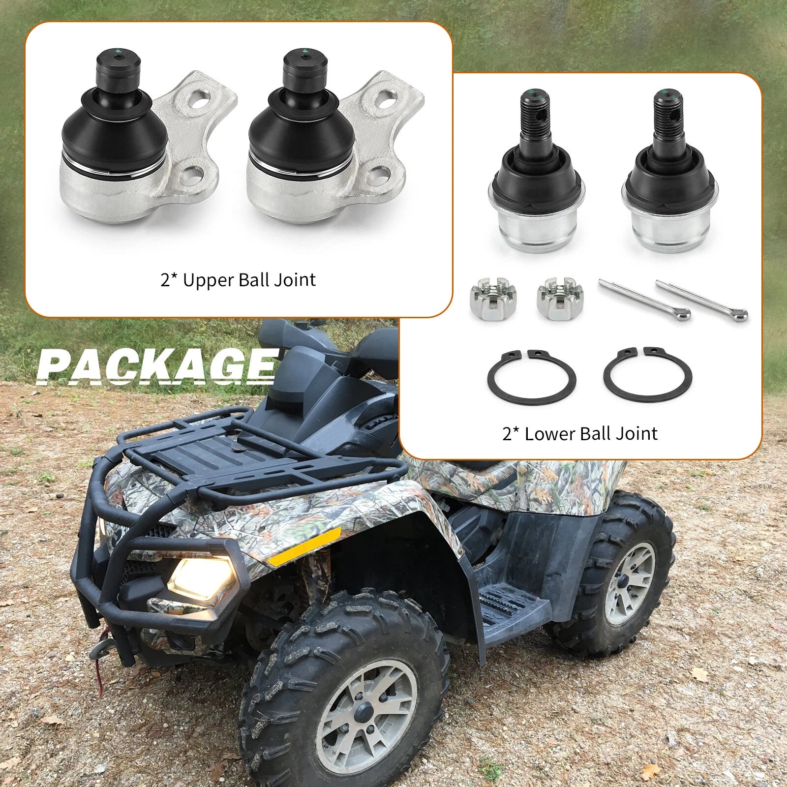 Upper & Lower Front Ball Joint Kit for Can-Am Outlander 650 (2013–2023)
