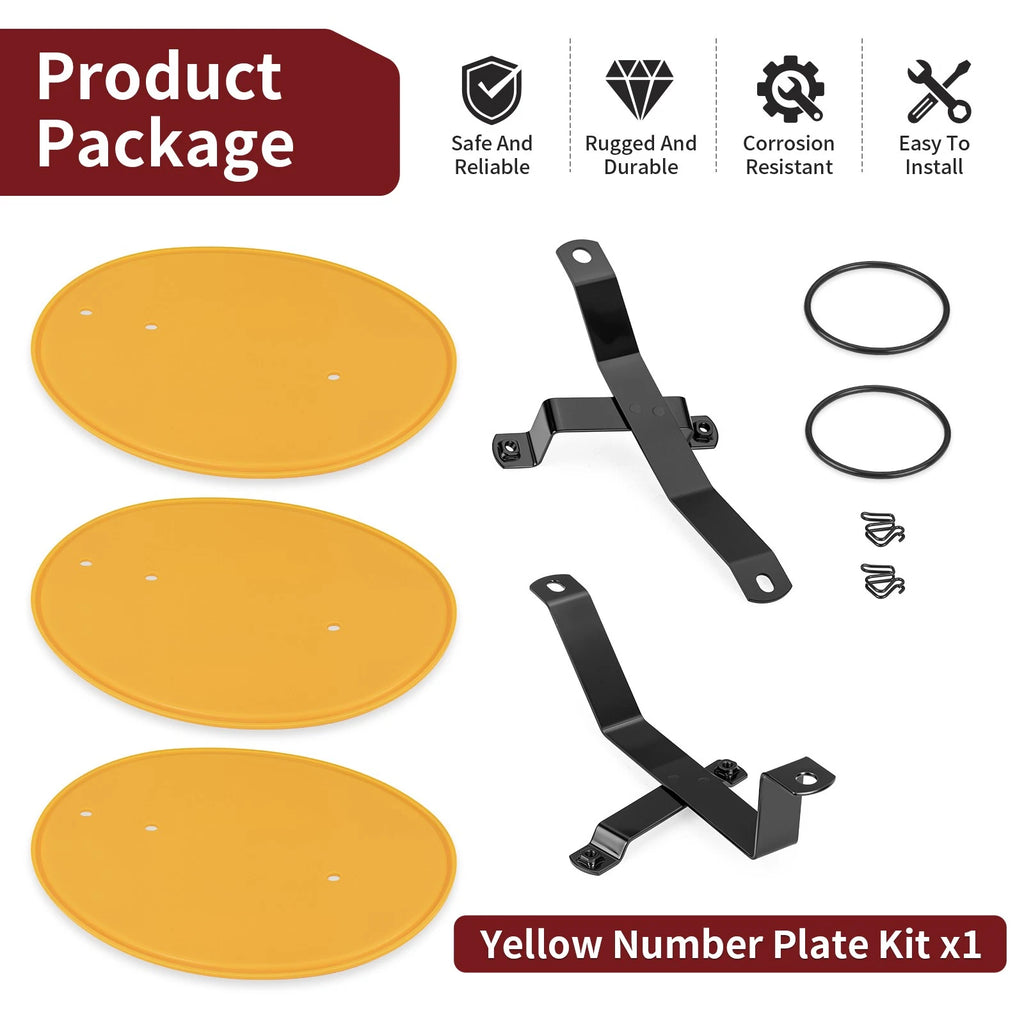 3 Yellow Number Plate Kit for Honda Z50R (1979–1987)
