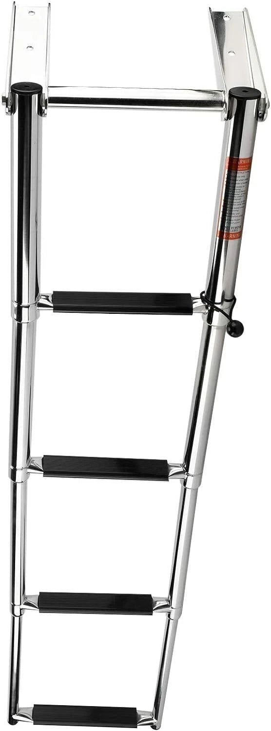 4 Steps Stainless Steel Telescoping Folding Boat Ladder