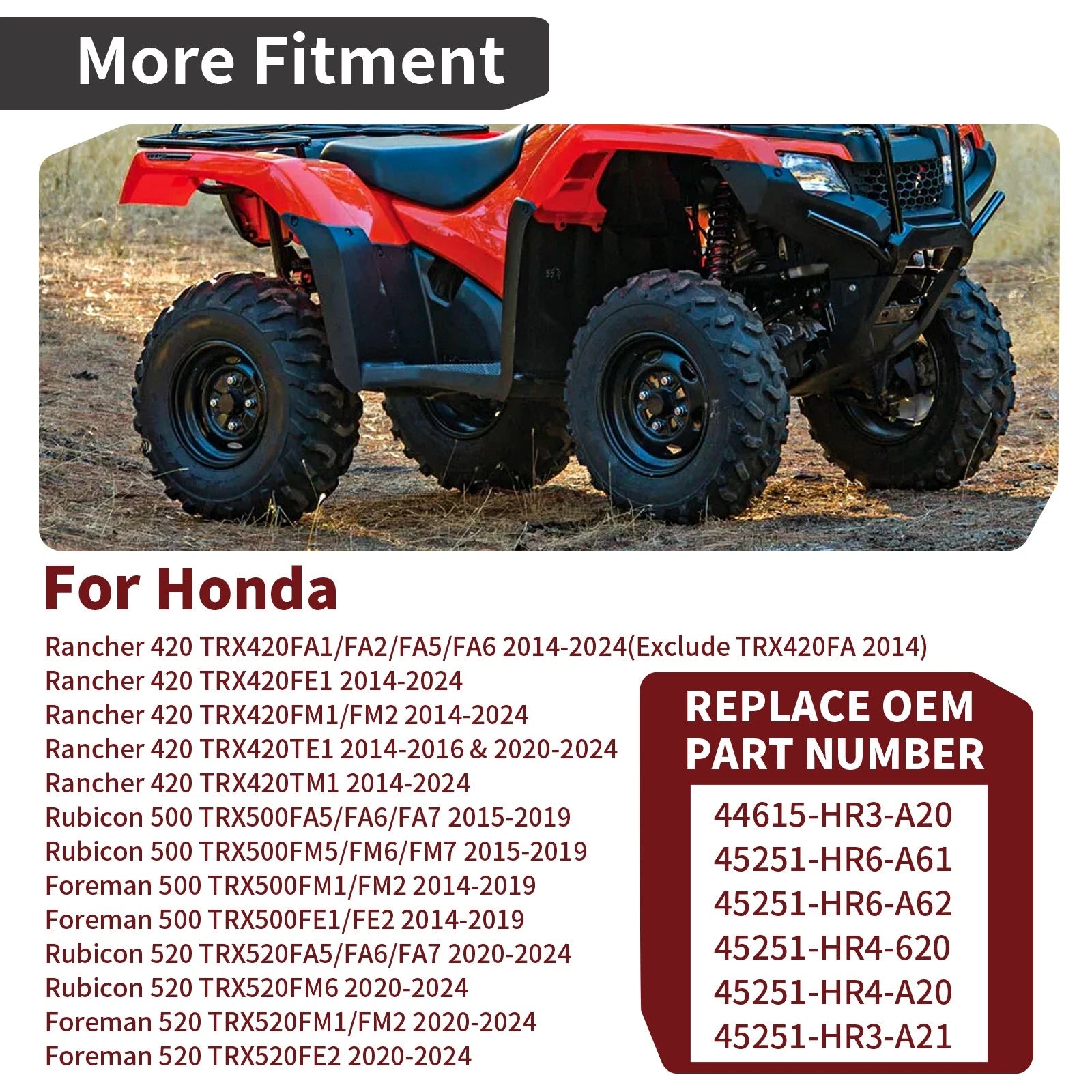 Front Left or Right Wheel Hub & Brake Disc for Honda Foreman Rubicon 500 (2001–2023)