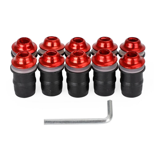 10 Pack Wind Screen Shield Kit for Motorcycle (M5x16mm Screw Bolt Washers)