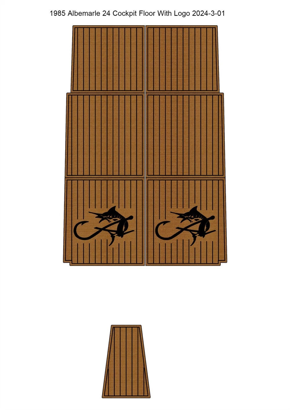 EVA Foam Faux Teak Cockpit Pad for Albemarle 24 (1985)