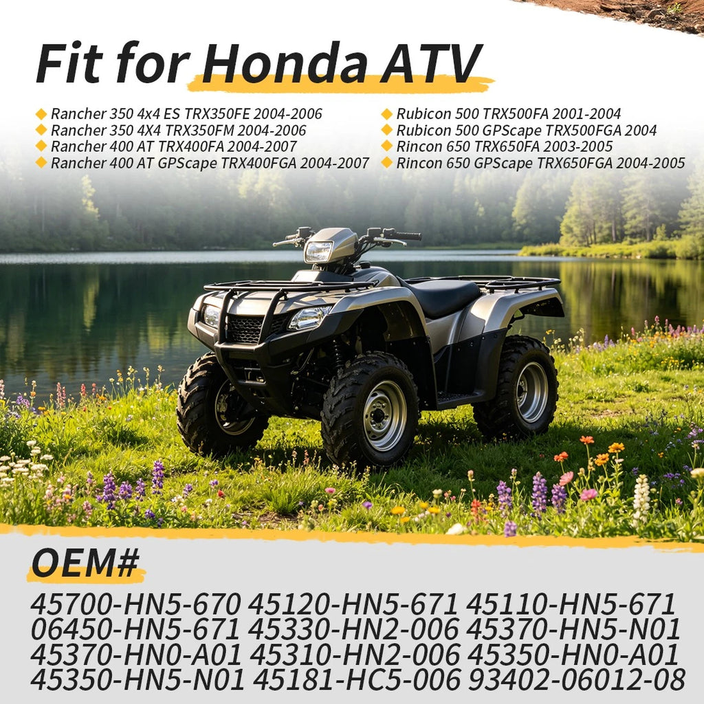 Front Brake Drum Hub Plate Shoes Seal Kit for Honda Rincon 650 TRX650F (2003–2005)