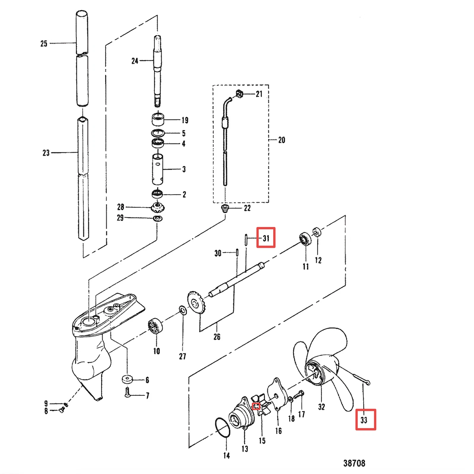 Shear Pin & Split Pin for Mercury Mariner Outboard (2.2-3.5 HP) 815111002