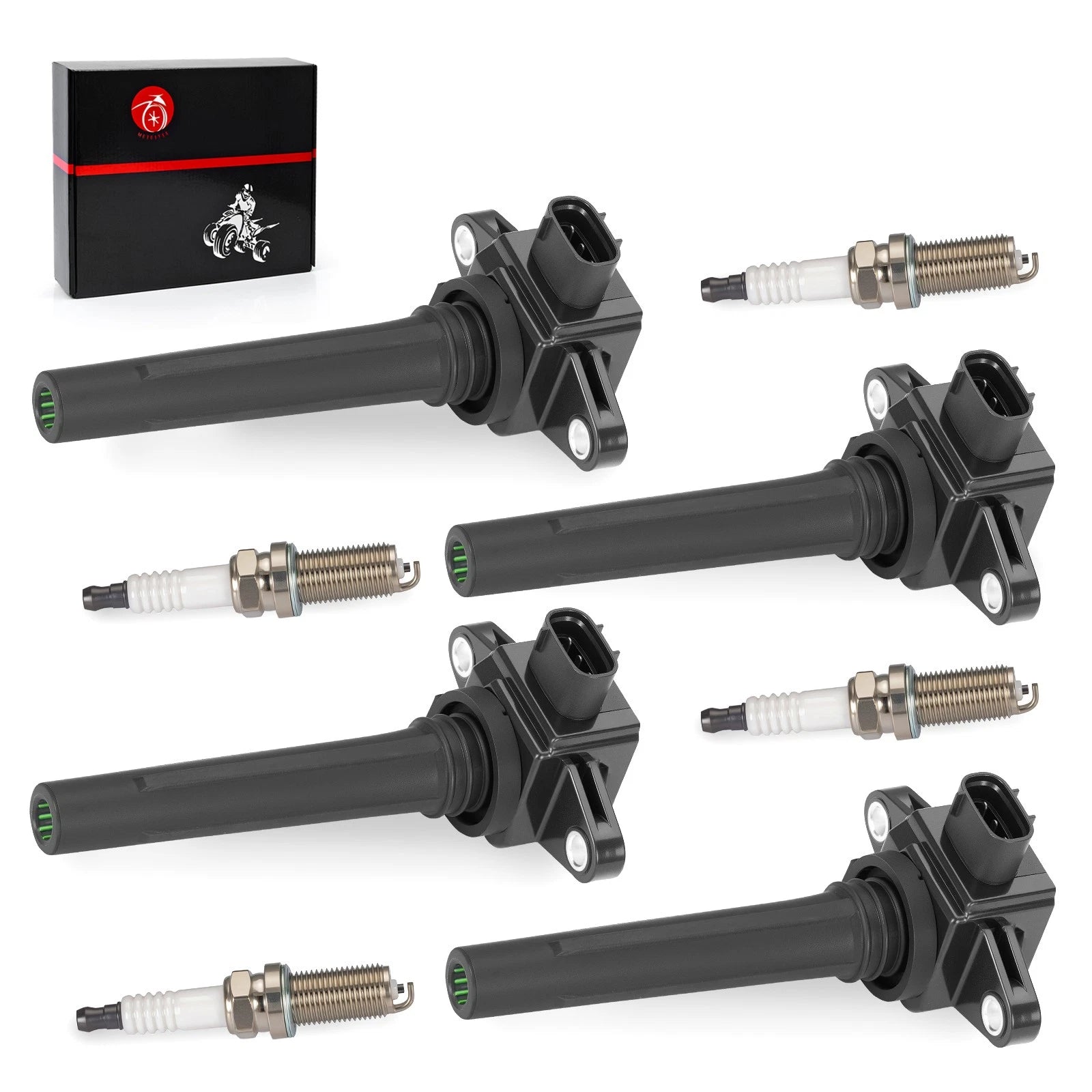 Set of 4 Ignition Coils w/ Spark Plug for Yamaha Waverunner 1800 FX HO SHO SVHO
