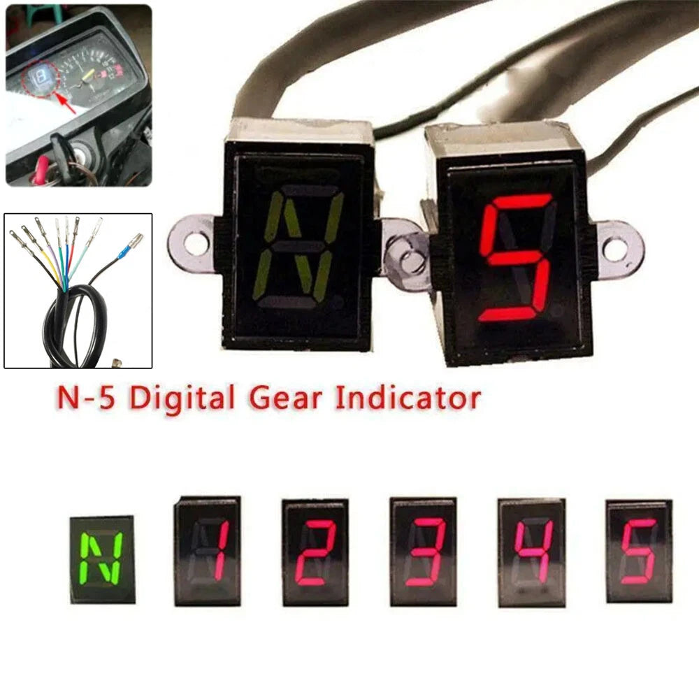 Shift Lever Gauge LED Digital Gear Display for Motorcycle (N-5)