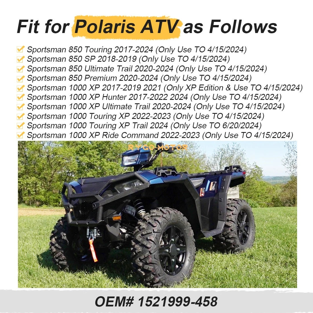 Set of 4 Wheel Rim Caps for Polaris Sportsman 850 Touring SP (2017–2024)