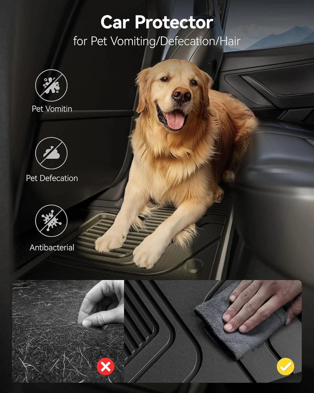 Set of 2 All Weather TPE Floor Mats for Toyota Tacoma Double Cab (2024–2025)