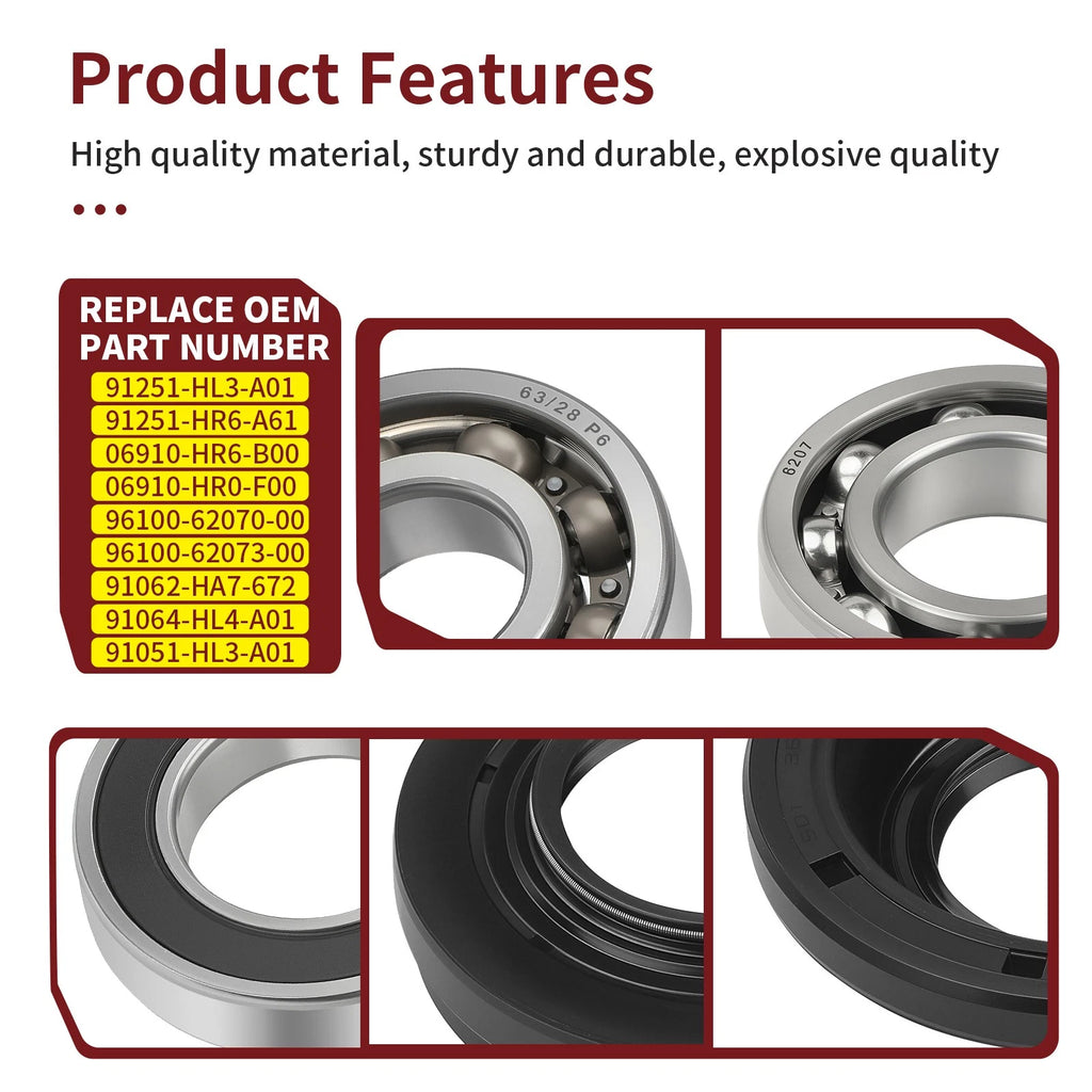 Rear Differential Bearing Seal Kit for Honda Rancher 420 TRX420FA5/FA6 (2015–2024)