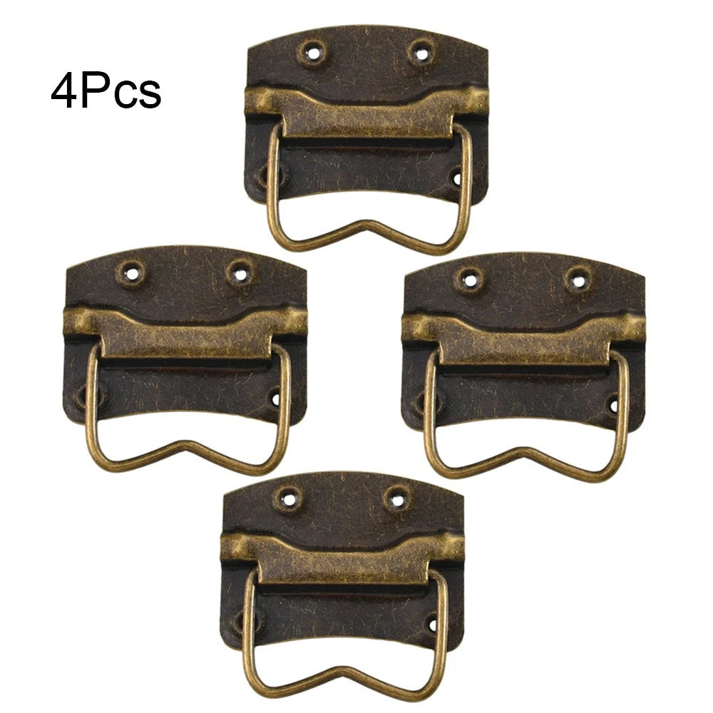 4X Antique Bronze Pull Handle Knob Ring for Drawer Cabinet Toolbox