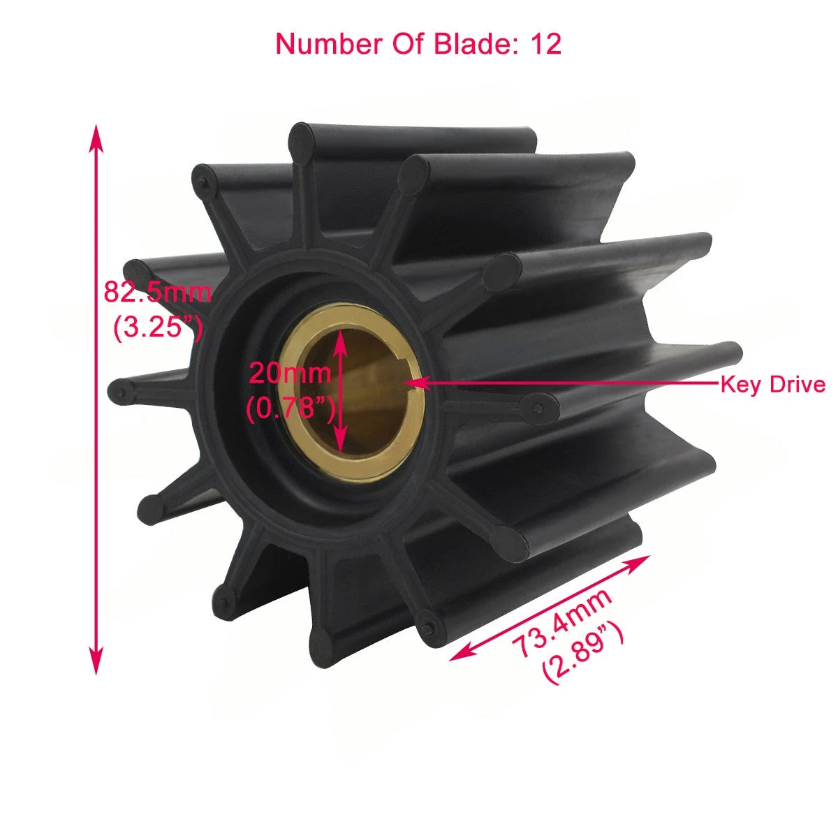 Sea Water Pump Impeller Kit for Jabsco Johnson Sherwood (18958-0001, 17000k)
