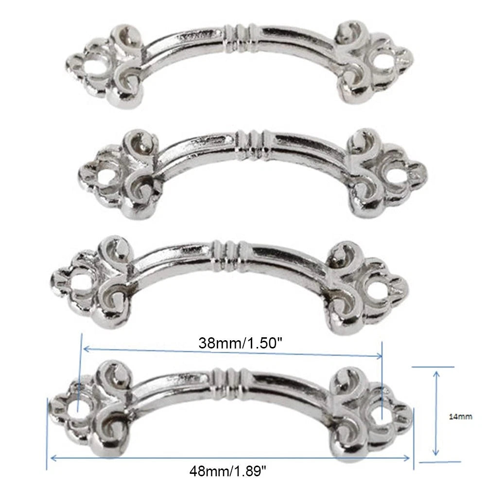 10X Silver Furniture Pull Handle Knob for Jewelry Box Cupboard Drawer