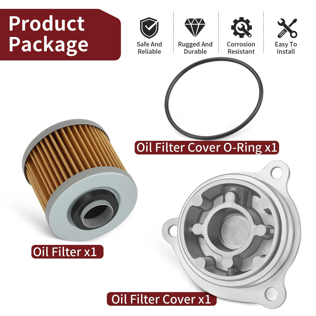 Oil Filter Cover w/ O-Ring for Yamaha V Star 1100 XVS1100 (1999–2009)