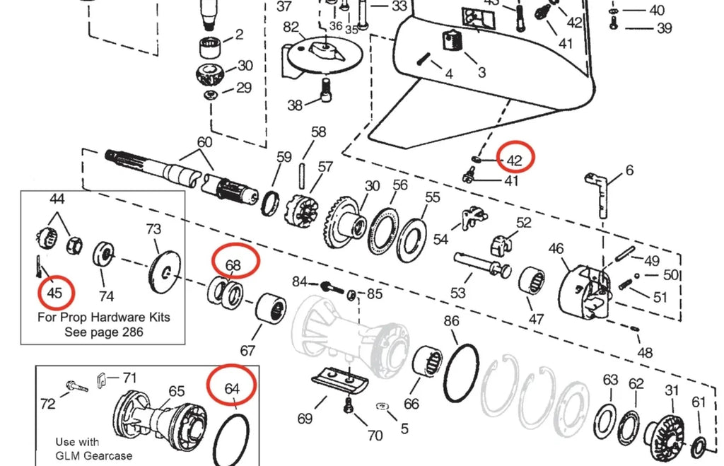 Lower Unit Seal Kit for OMC Cobra V6 V8 (320862, 305123, 306394)