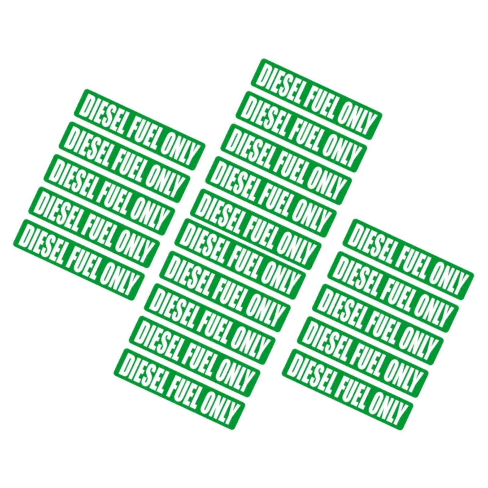 20 Pack Diesel Fuel Only Warning Labels Removable Vinyl Stickers