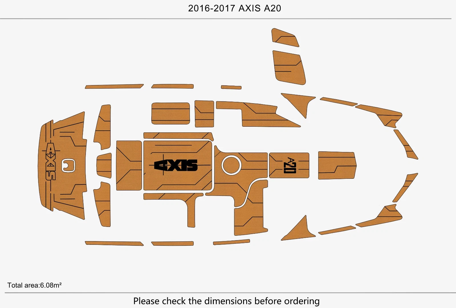 EVA Pads Flooring for Axis A20 (2017) - Teak Deck Mat